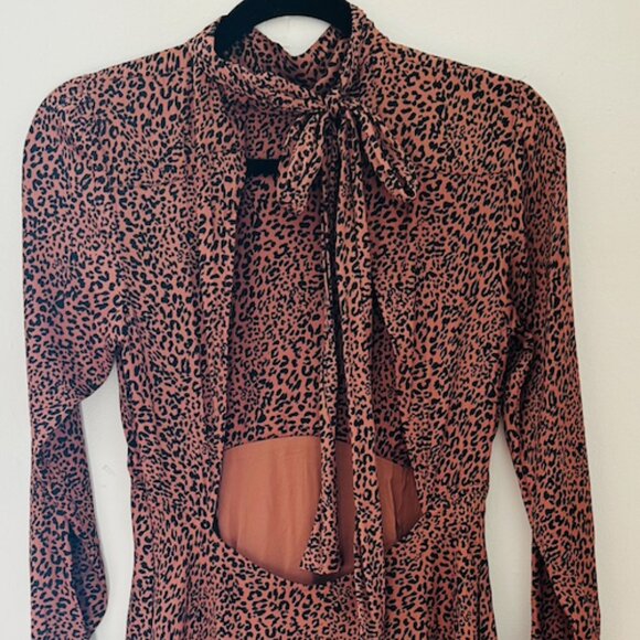 Leopard Backless Free People Dress Size 2 - Picture 2 of 5